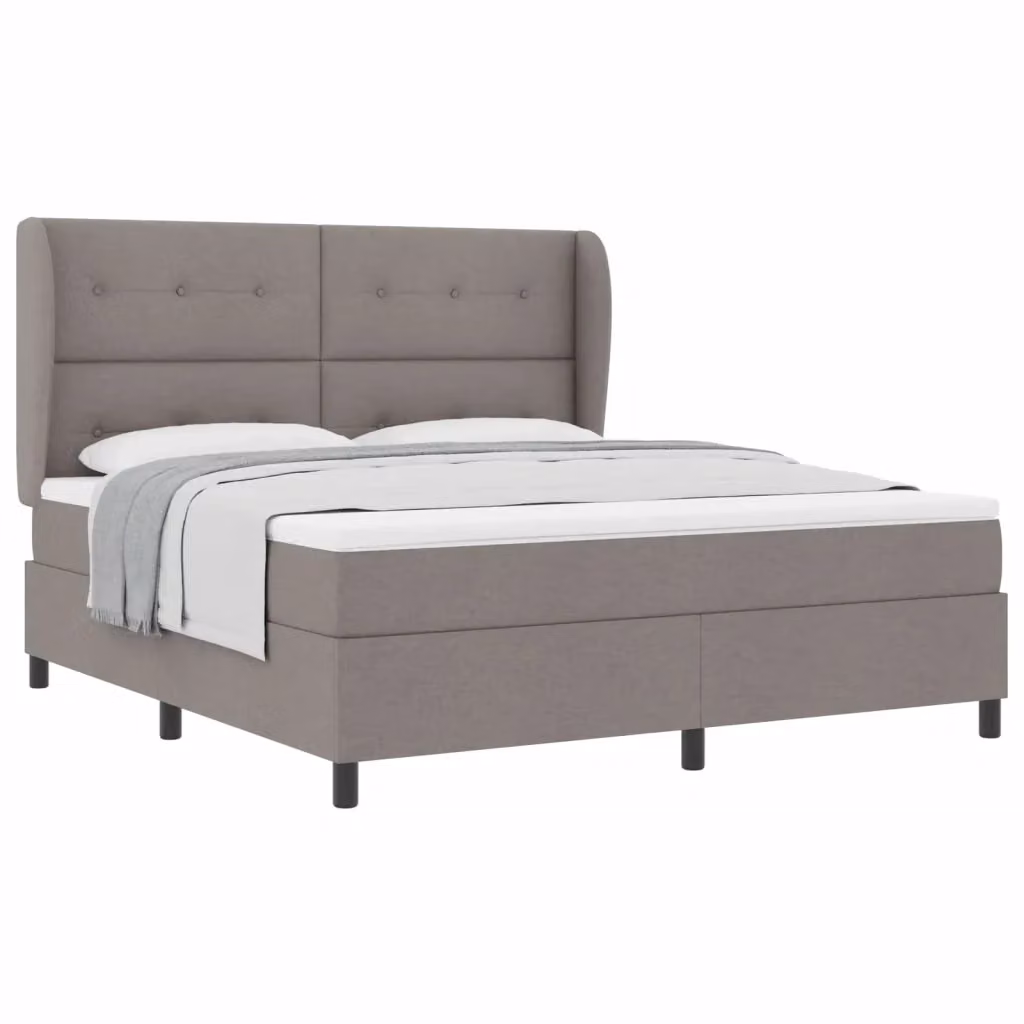 Letto a molle con testiera Talpa vidaXL in tessuto beige o grigio L: 180 cm, P: 200 cm, H: 128 cm, 183 cm o 203 cm – 2