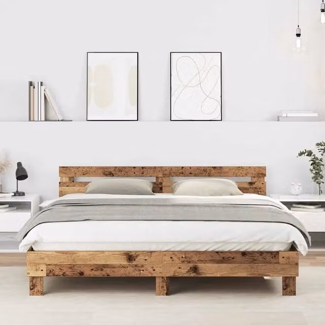 Struttura del letto-Giroletto Legno vecchio 203 x 185 x 70 cm