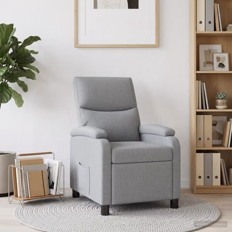 Poltrona reclinabile relax vidaXL in tessuto Grigio con braccioli e design moderno