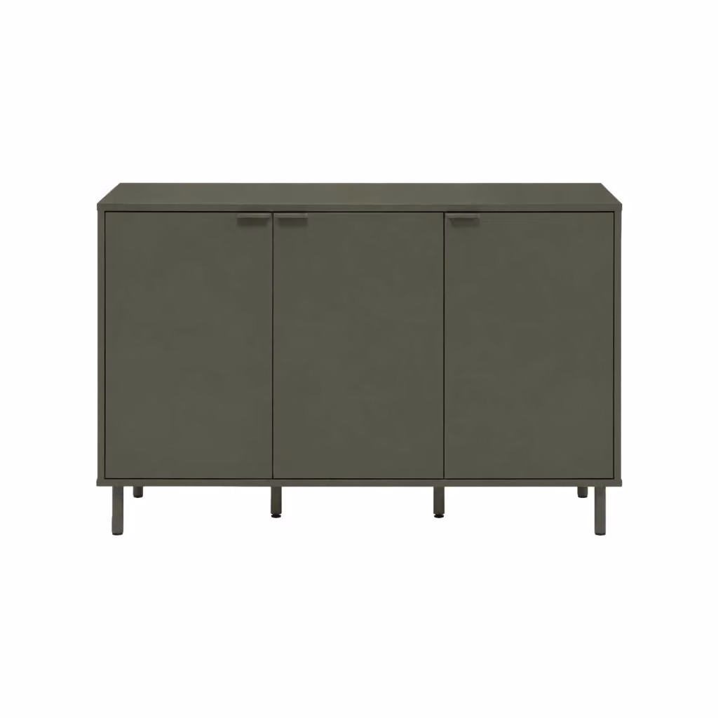 Credenza moderna SWEEEK in legno e metallo con finitura opaca, colore verde, L: 120 cm – 2