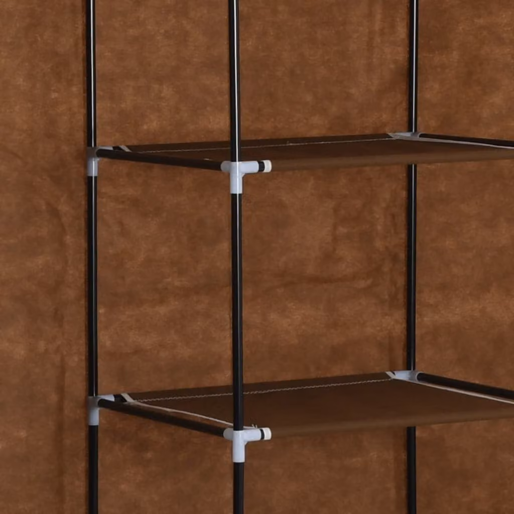 vidaXL Armadio con ripiani e aste Marrone 150x45x175cm Tessuto
