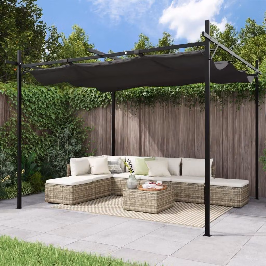 Pergola - Padiglione da giardino - Tettoia - Stanza all'aperto - Spazio esterno abitabile - Tetto estendibile - Protezione dai raggi UV
