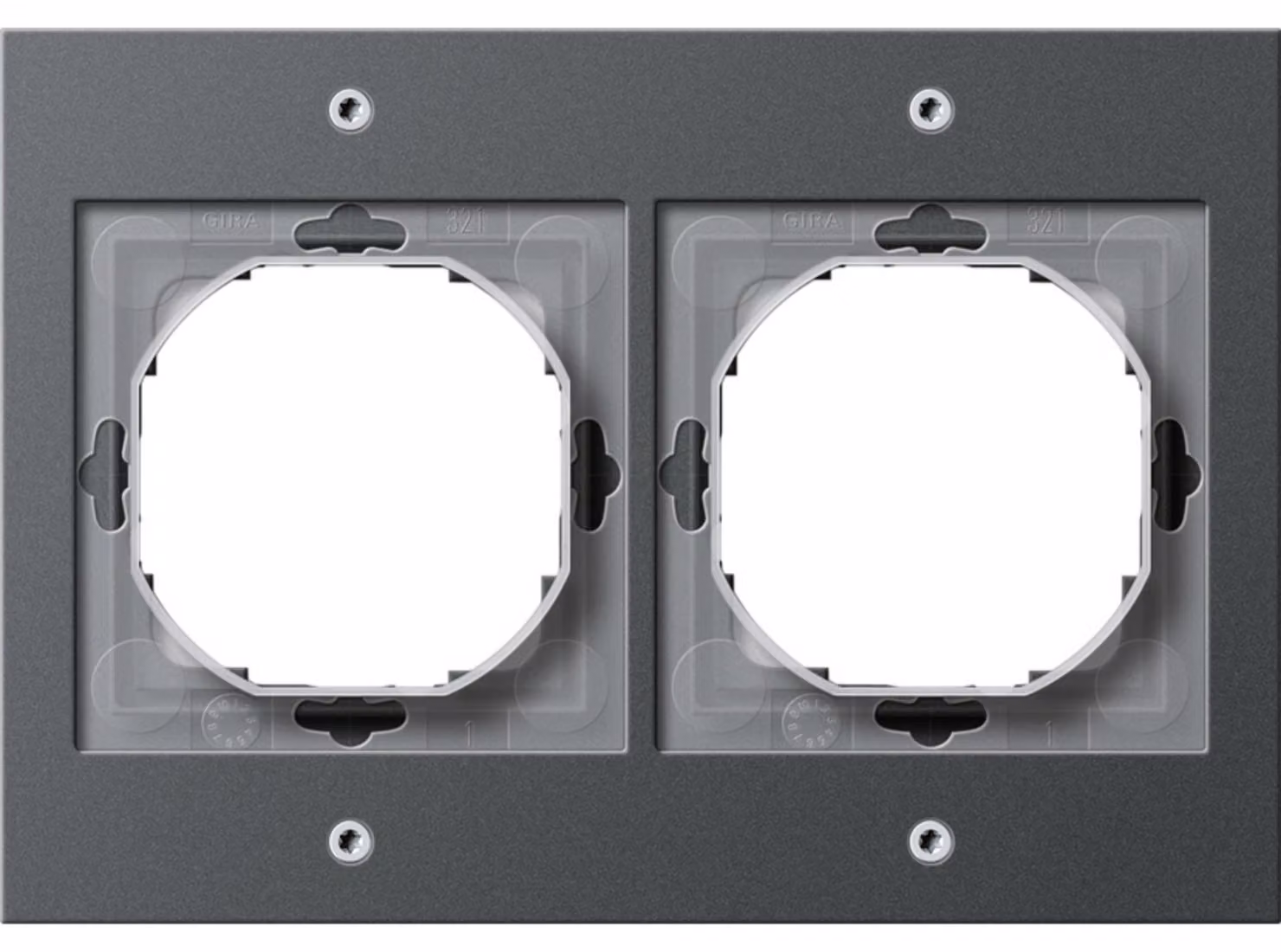 Cornice Gira, doppia, TX44, da incasso IP44, antracite, 1 pz.