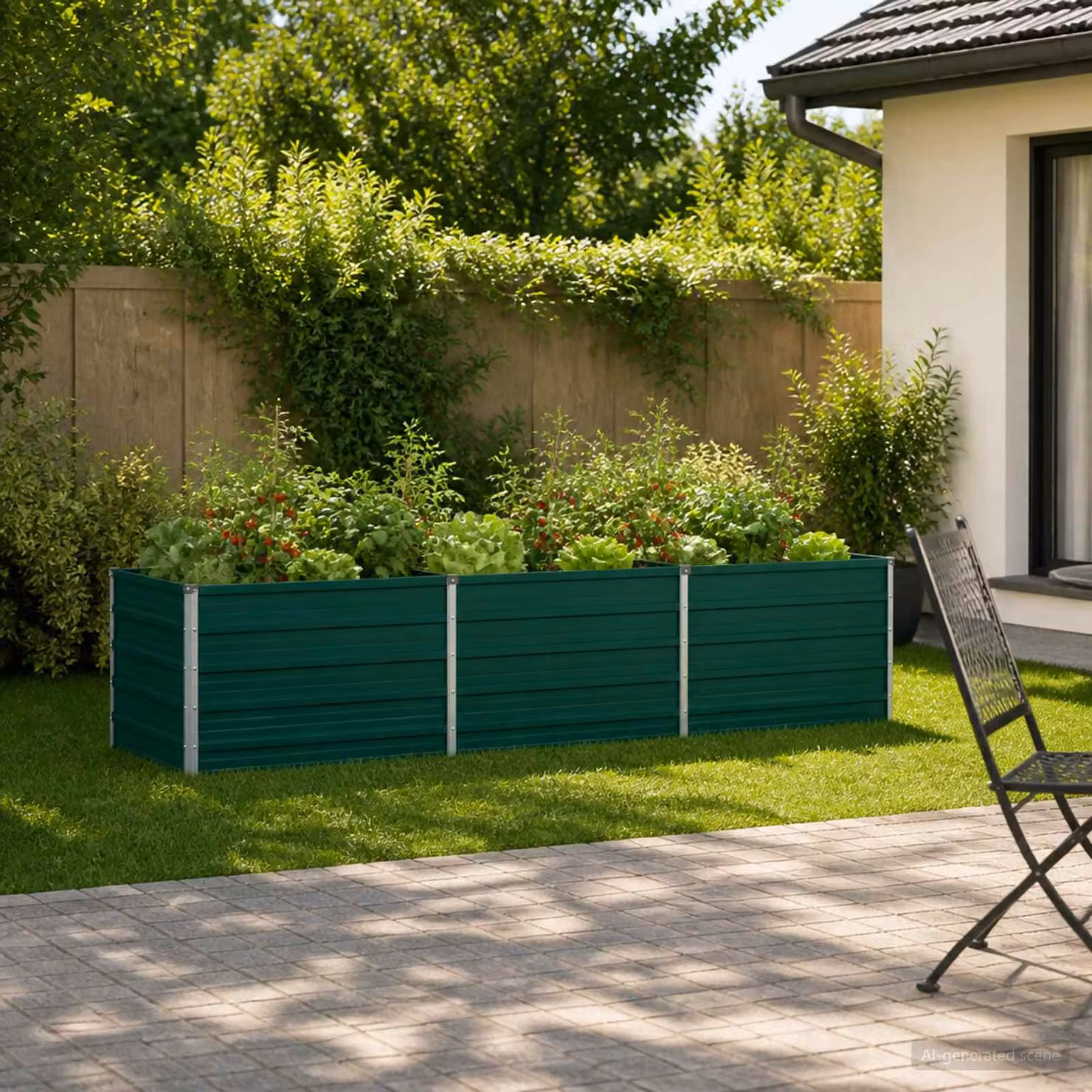 Letto rialzato da giardino vidaXL in metallo verde L: 240 cm, P: 80 cm, H: 55 cm