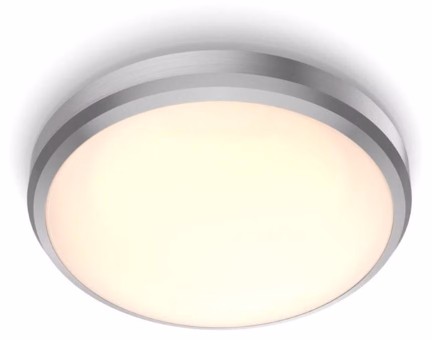 Philips Plafoniera funzionale Doris 6 W, LED, lampadine non sostituibili, 600 lm, IP44, nichel