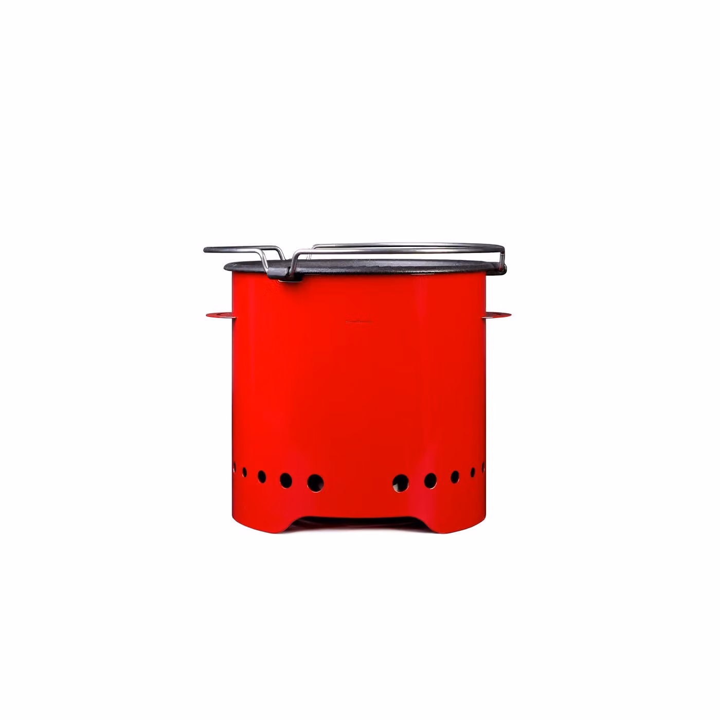 Eco Fire - Griglia a pellet portatile "Eco" Mini con piastra in ghisa - ROSSO