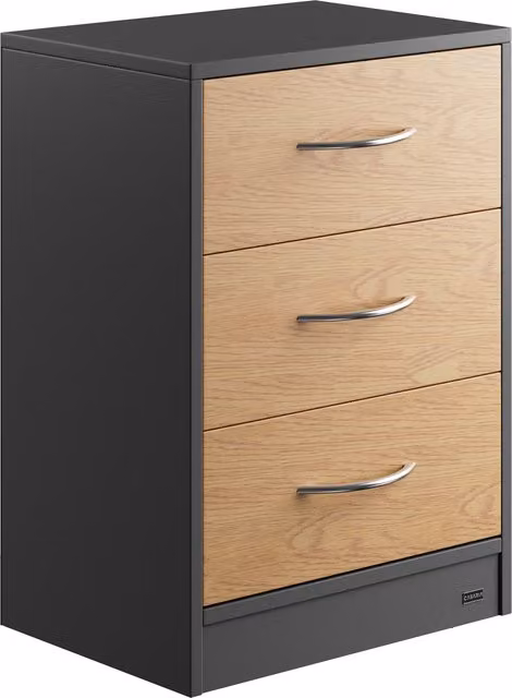 Comodino con cassetti Eloise Casaria legno e grigio L: 54 cm, P: 39 cm, H: 28 cm – 1