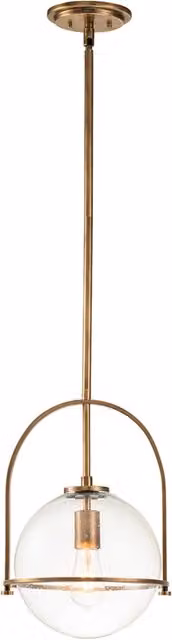 Sospensione Industrial Nordica Somerset Acciaio Ottone Antico Vetro 1 Luce E27