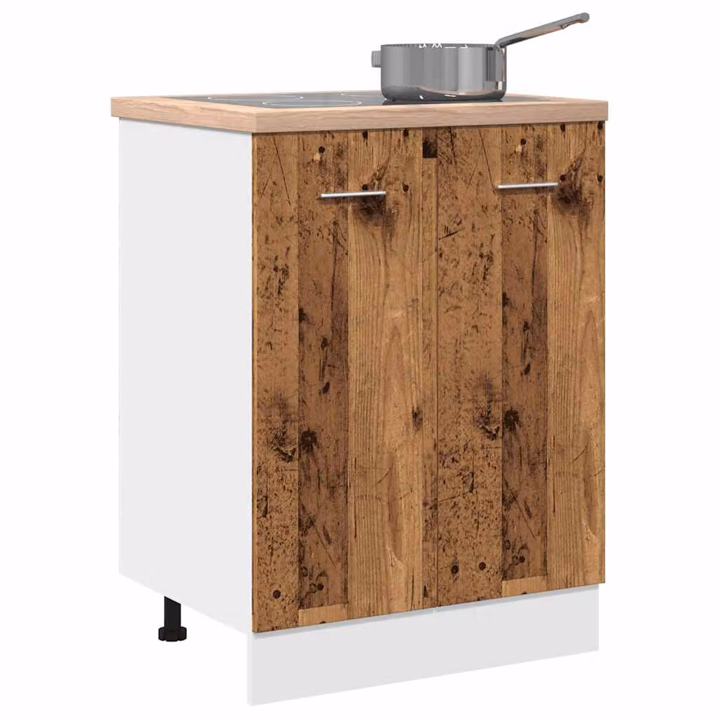 Armadio inferiore da cucina Lyon vidaXL in legno e MDF, colore marrone e bianco, L: 60 cm, P: 46 cm, H: 81,5 cm