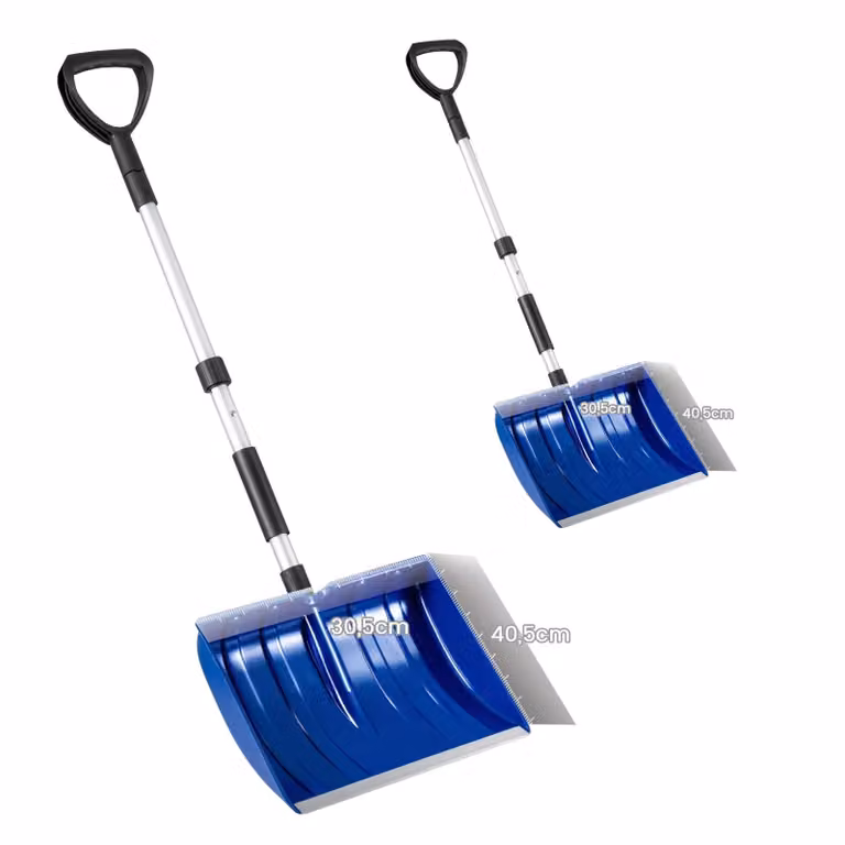 Pala da neve COSTWAY, pala da neve lunga 122 cm con lama larga 40,5 cm, impugnatura a D, manico in alluminio, rimuovi neve per grandi quantità di neve Blue
