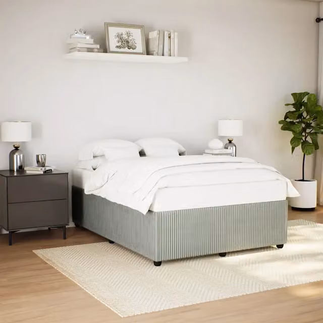 Giroletto vidaXL in velluto grigio chiaro senza materasso L 140 cm x P 190 cm
