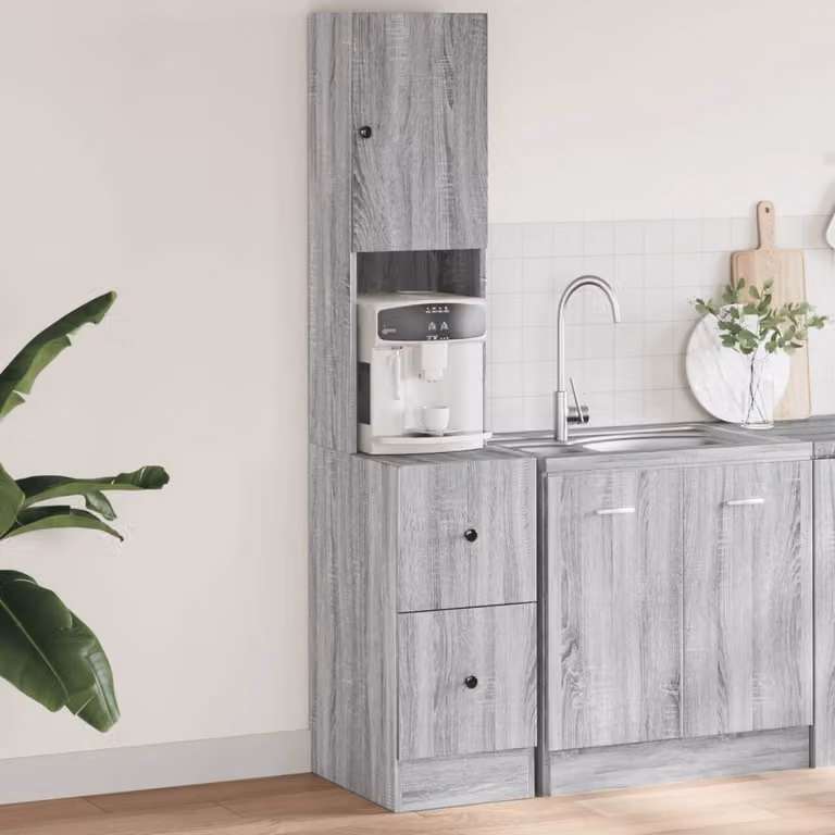 Mobile da cucina moderno vidaXL in legno MDF grigio, L 35 cm x P 50 cm x H 180 cm