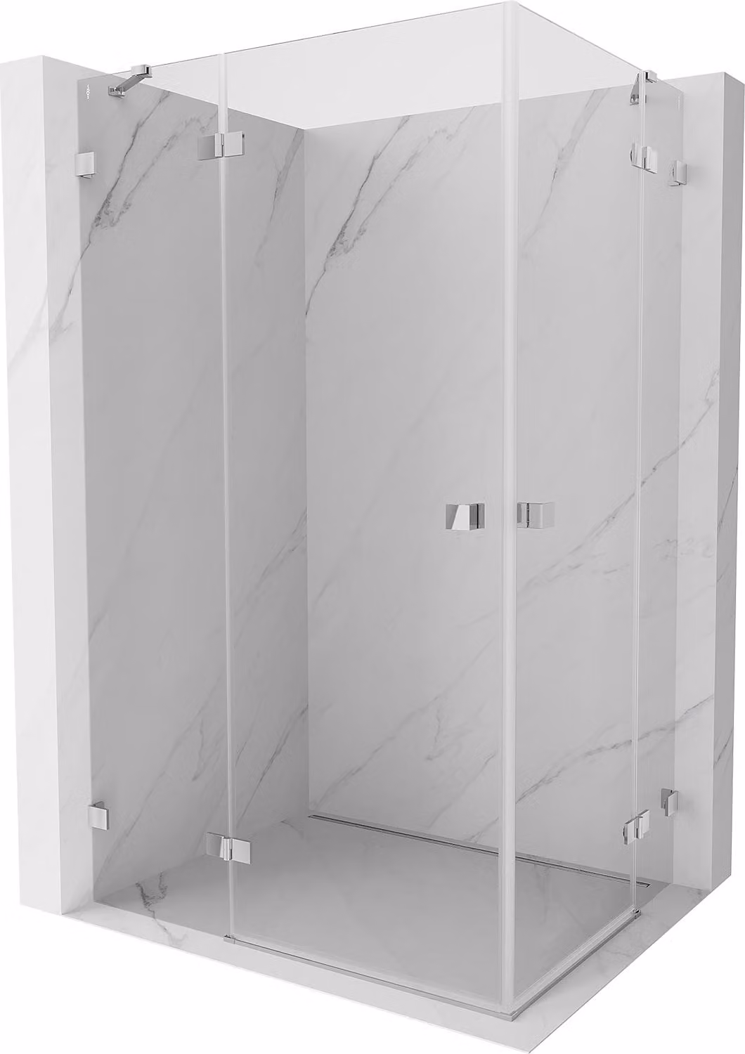 Mexen Lunar Duo cabina doccia a battente sinistra 110 x 95 cm, trasparente, cromato - 834-110L-095P-01-00