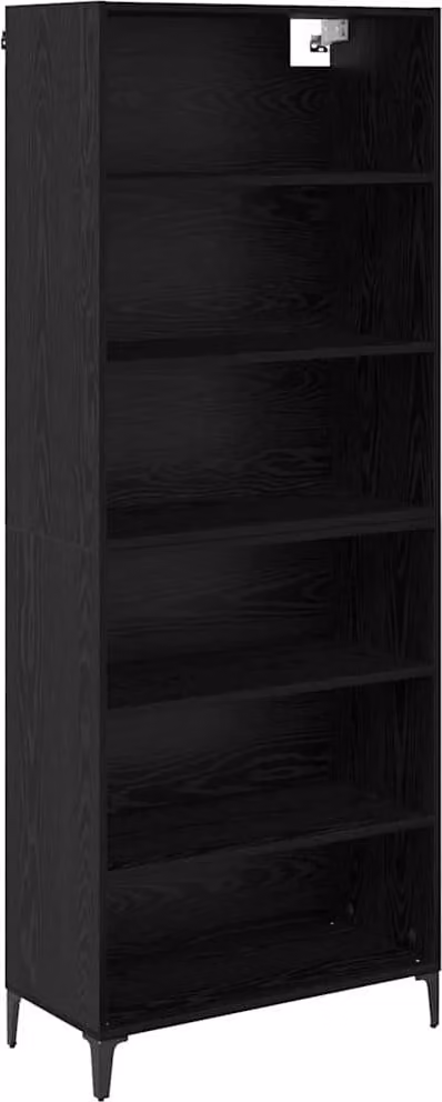 Credenza Rovere Nero 69,5 x 34 x 180 cm Legno multistrato