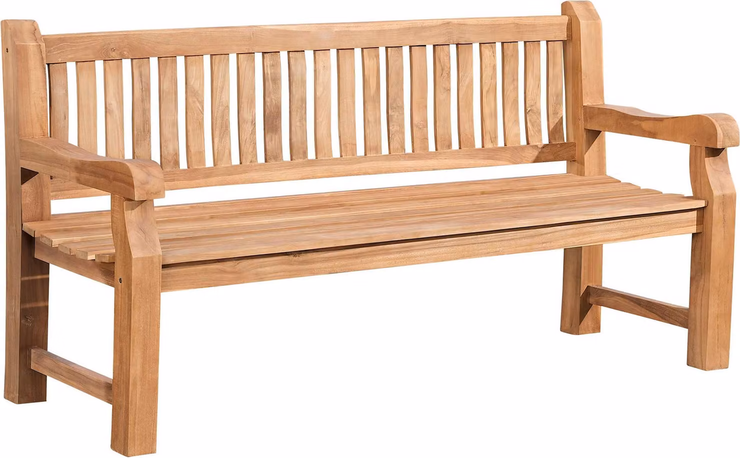 CLP, panca da giardino in teak Jackson V2, con schienale, resistente agli agenti atmosferici, stabile e massiccia | Colore: teak | Dimensioni: 180 cm