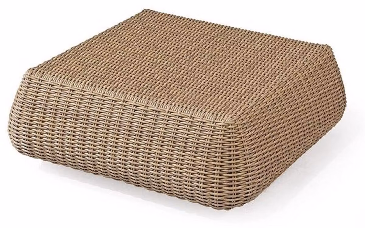 Casa Padrino Luxury Garden Table Natural Colours 82 x 82 x H. 30 cm - Tavolino da caffè intrecciato a mano resistente alle intemperie - Tavolo da giardino - Collezione Luxury
