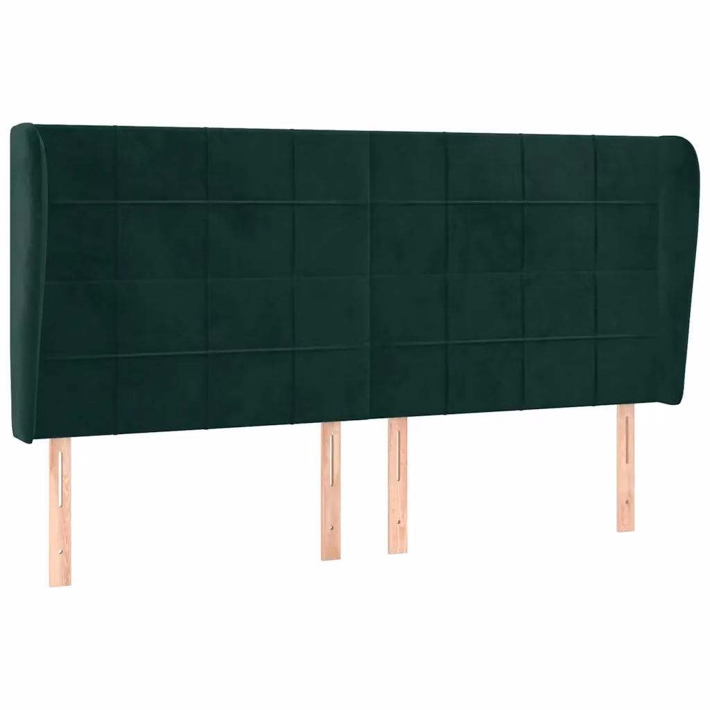 Testiera ad orecchio vidaXL in velluto verde scuro L: 183 cm, P: 23 cm, H: 118-128 cm – 2