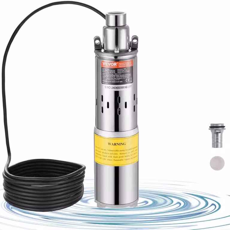 Pompa per acqua - Pompa solare per acqua - Pompa per acque profonde - Sommergibile - 12V DC - 277W - 9,25 GPM - per pozzi