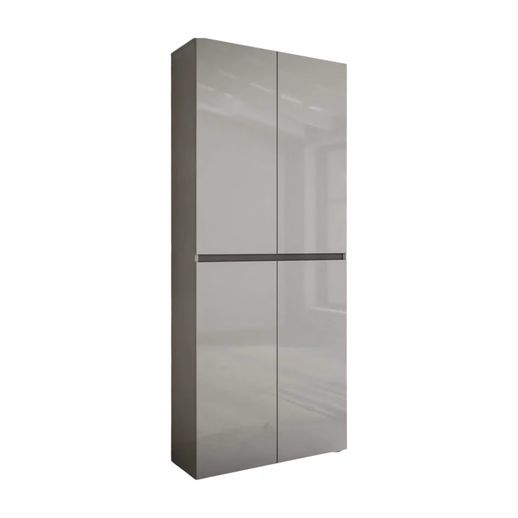 Scarpiera DMORA Grigio Lucido, Armadio da Ingresso Multiuso con Ante a Battente, L: 80 cm, P: 34 cm, H: 200 cm – 2