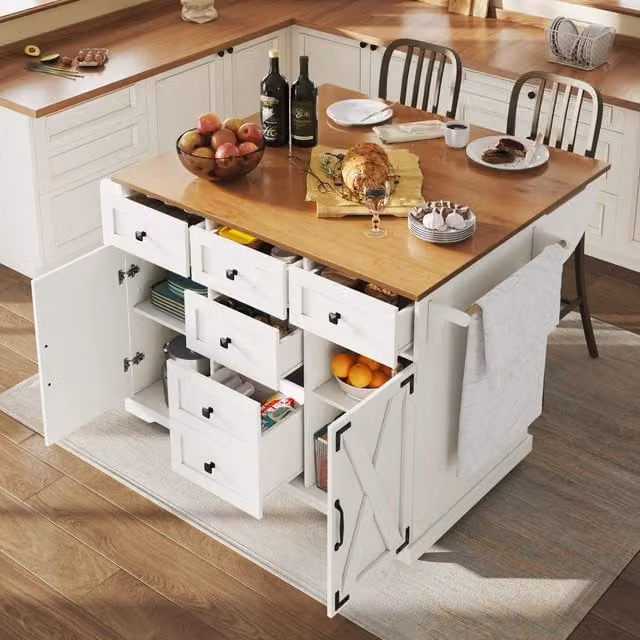 Carrello da Cucina Multifunzionale ¨C MINIMAL ¨C Bianco, Legno, con Ripiani