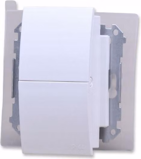 Presa doppia bianca IP44 Simon 55 Contatto-Simon TGZ2BMCZ.01/111