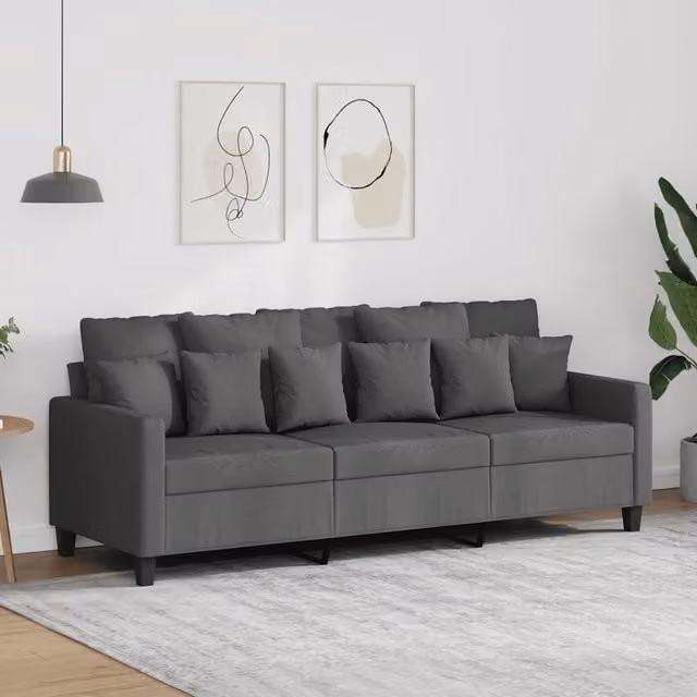 Divano a 3 Posti Grigio Chiaro 180 cm in Tessuto 359276