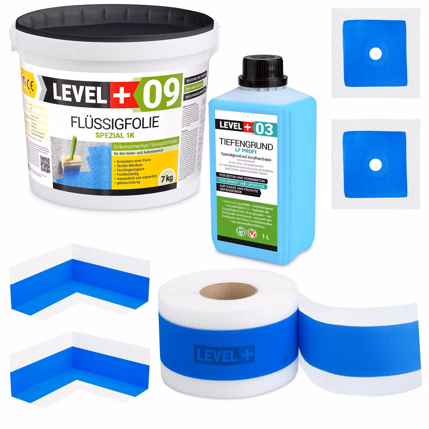 Lamina liquida 7kg nastro sigillante 5m set sigillante doccia balcone barriera d'acqua piastrelle SET83