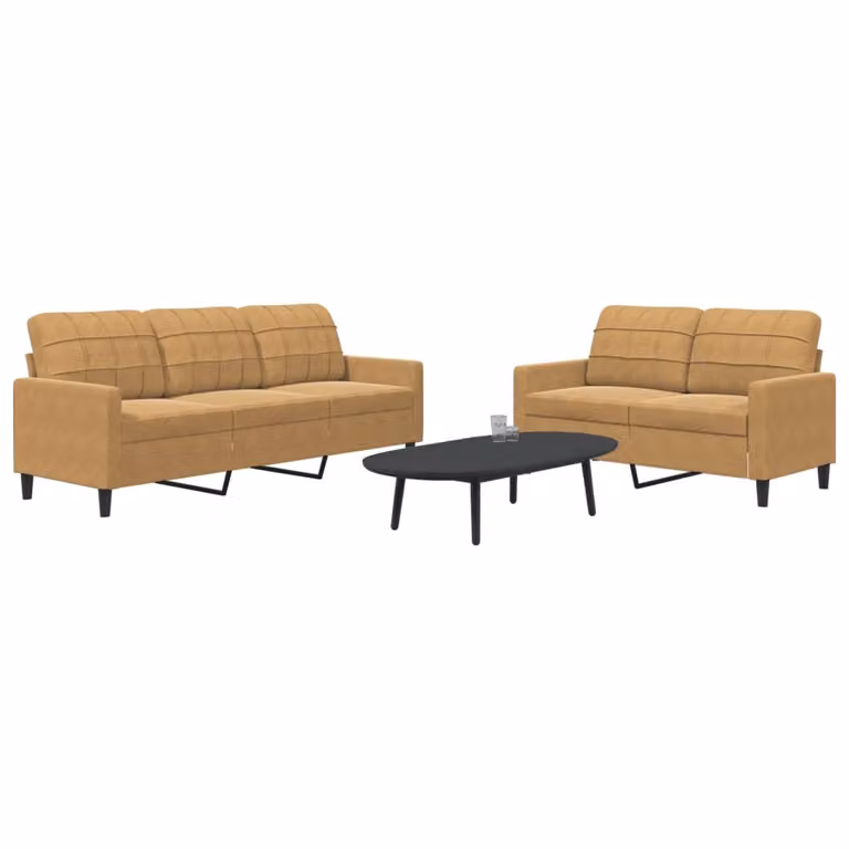 Maison Exclusive - Set divano a 2 posti con cuscini in velluto marrone