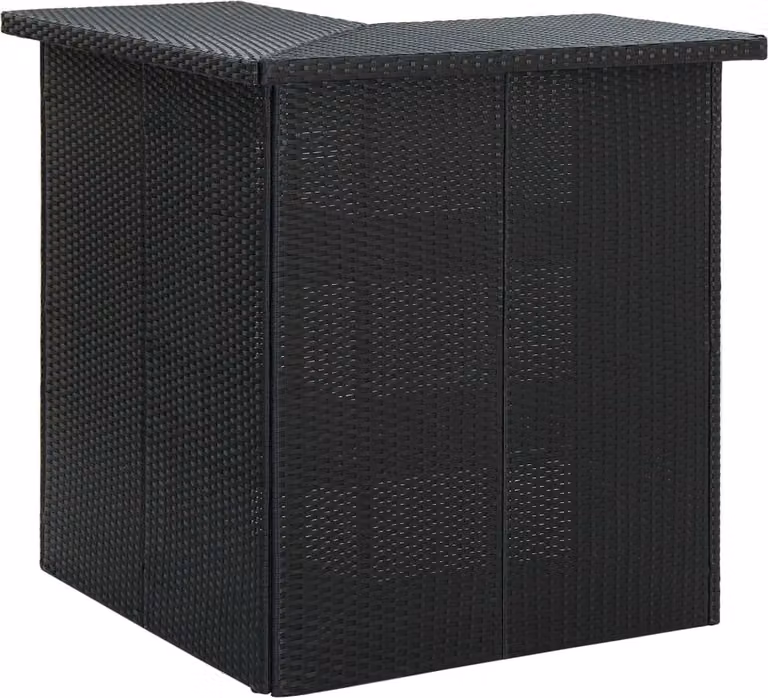 Set da Bar da Giardino 4 pz con Cuscini in Polyrattan Nero