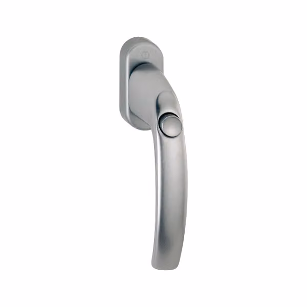 Hoppe Atlanta Maniglia per finestra Pulsante F9 Alluminio Colori acciaio 0530SV/U26, 7 - 32 mm Quadrato