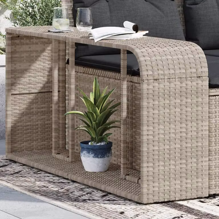 Set di 2 Scaffali Portaoggetti vidaXL in Polyrattan e Metallo, Grigio Chiaro