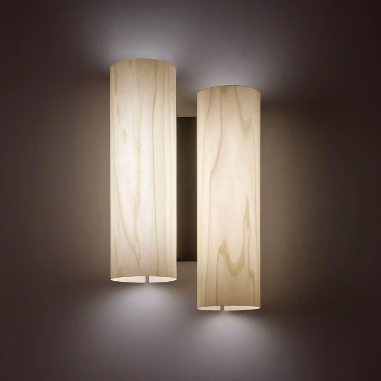 LZF LAMPS Applique da parete di design Black Note, dimmerabile, Bianco / Opale, Soggiorno / Sala da pranzo, Legno, Design, Applique
