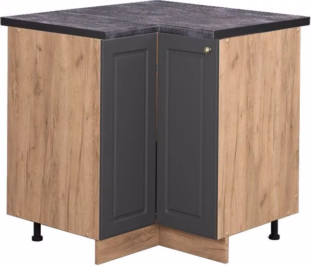 Mobile ad angolo cucina Fame-Line Antracite-oro/Rovere dorato 80.5 cm, PL Antracite Vicco