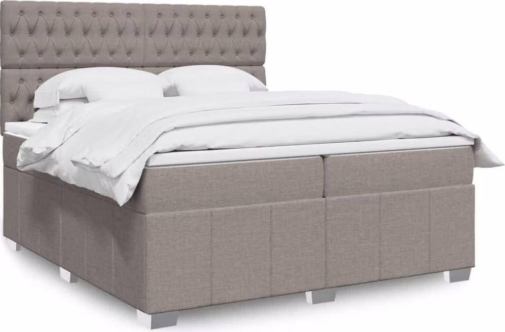 Maison Exclusive - Letto boxspring con materasso Taupe 200x200 cm Tessuto