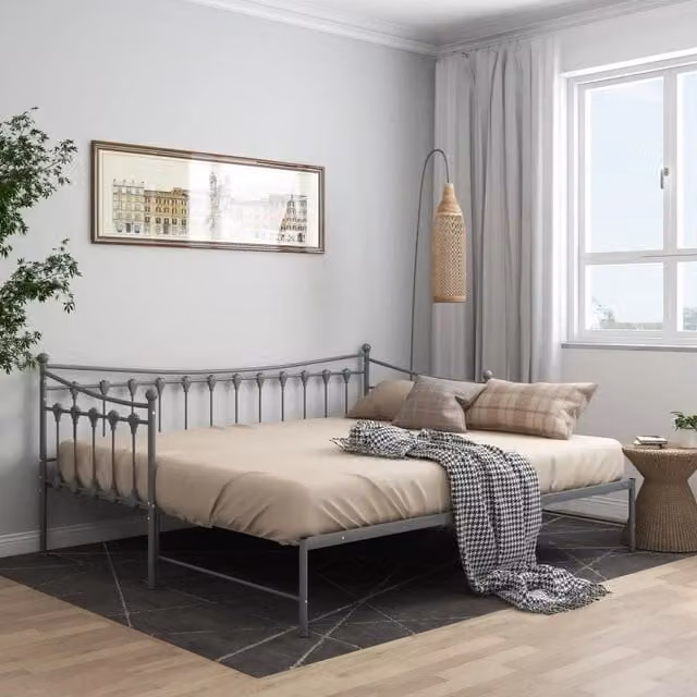 Telaio per divano letto estraibile vidaXL in metallo grigio L/P/H: 206 x 90 x 184,5 cm – 1