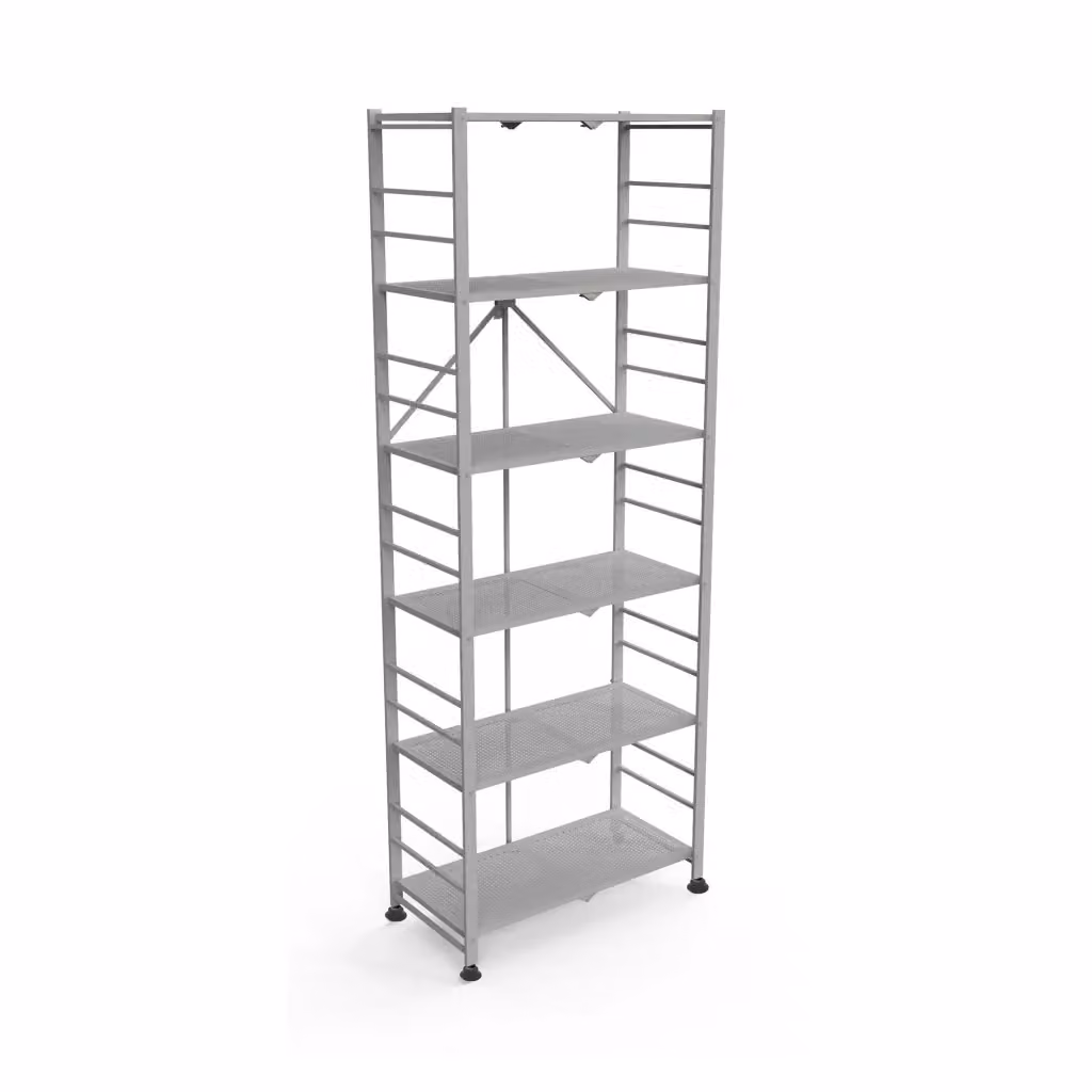 Scaffale DMORA con 6 ripiani in metallo grigio, L: 71 cm, P: 38 cm, H: 190 cm – 2