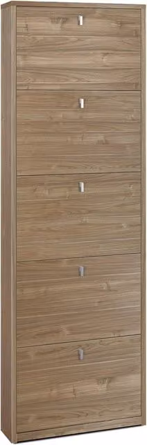 Scarpiera Salvaspazio 5 Ante 12 Paia 63x190x18 cm Noce Stelvio