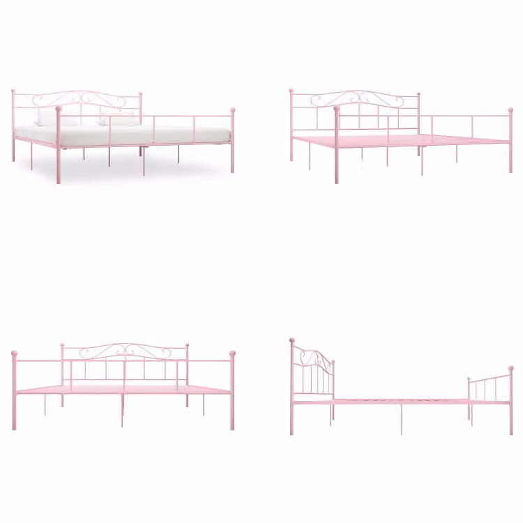 vidaXL Struttura per letto in metallo rosa 180x200 cm - Struttura per letto - Struttura per letto - Struttura per letto - Struttura per letto