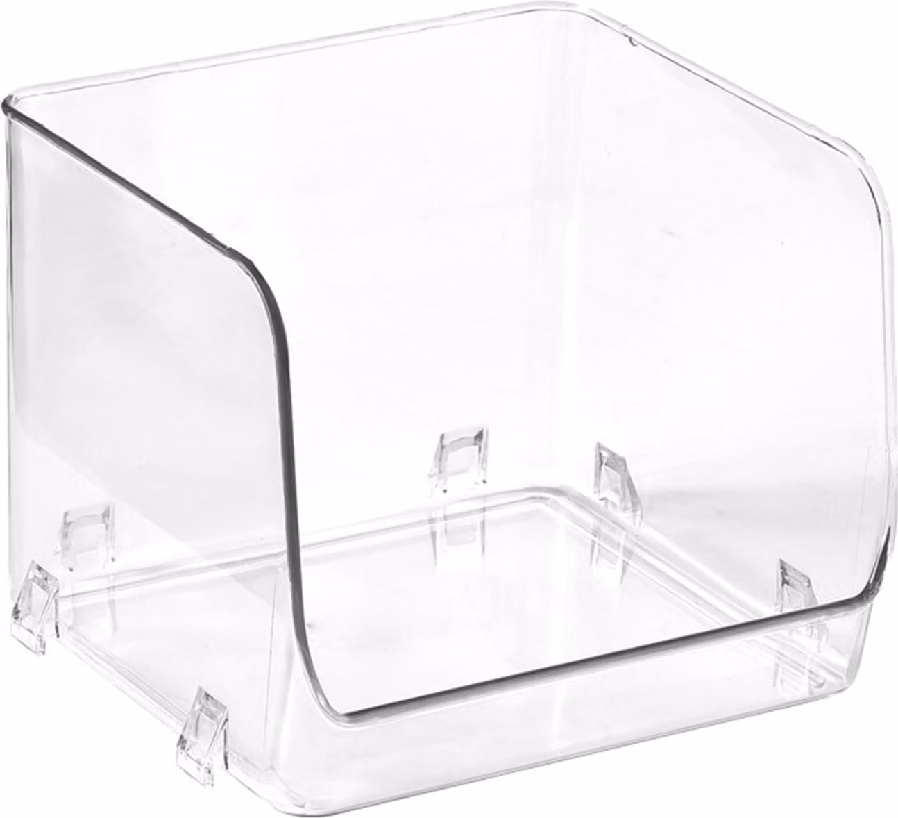 Vetrinetta cosmetica, multifunzionale, impilabile, organizer trasparente per il trucco in plastica, ideale per la casa, dimensioni 15,5 x 15 x 12,8 cm