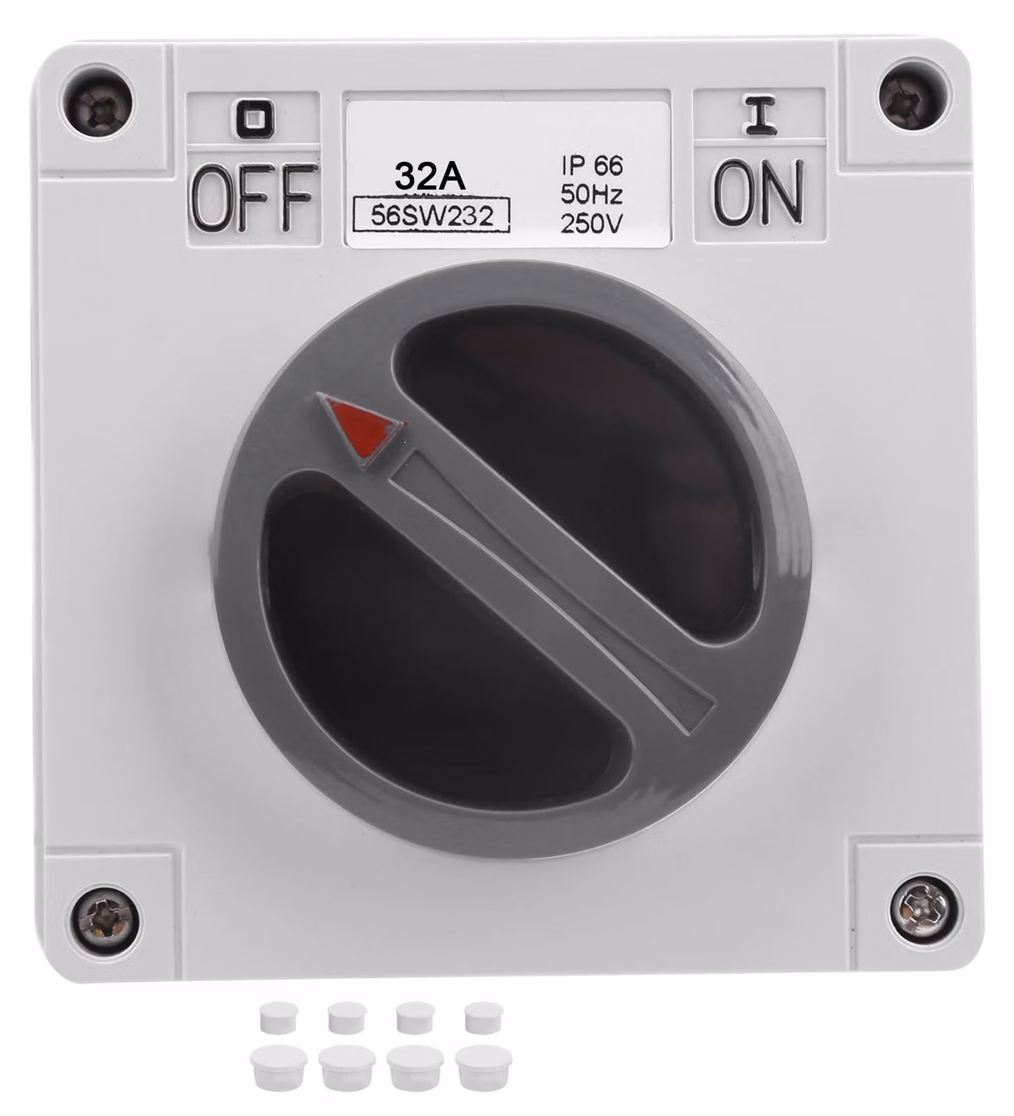 Presa di corrente impermeabile per uso esterno, isolamento antipolvere, pulsanti di accensione/spegnimento rotanti e indicatori, 250 V (2P32A)
