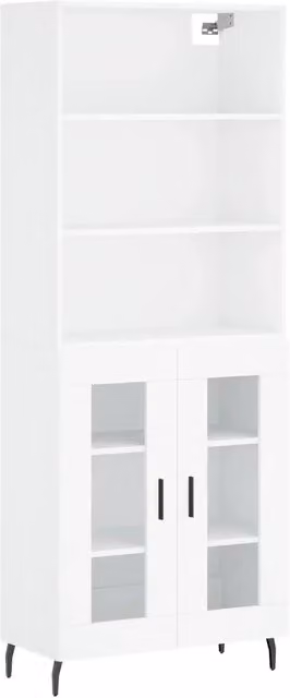 Credenza Buffet da pranzo Bianca in Legno Multistrato L: 69,5 cm, P: 34 cm, H: 180 cm