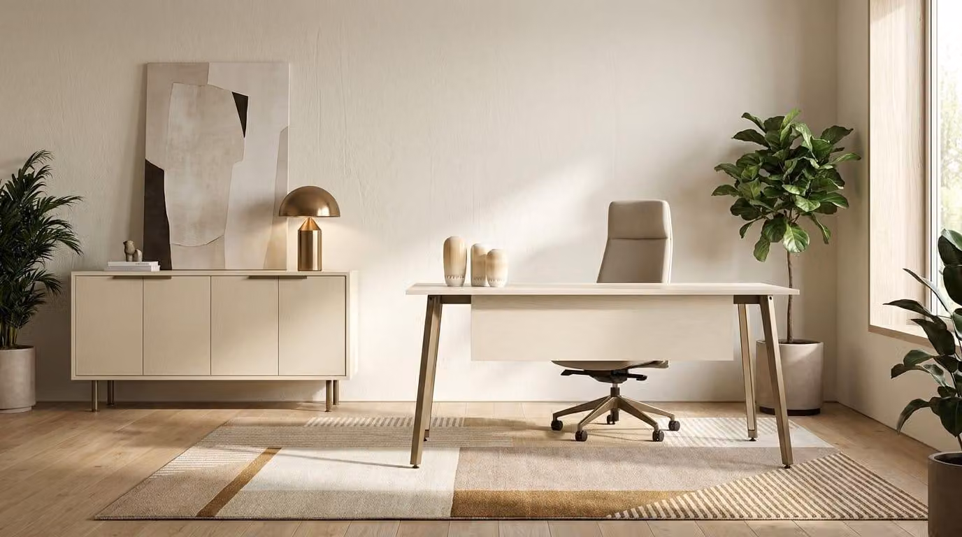 Set da ufficio bianco, di alta qualità, per scrivania o mobiletto laterale, design moderno