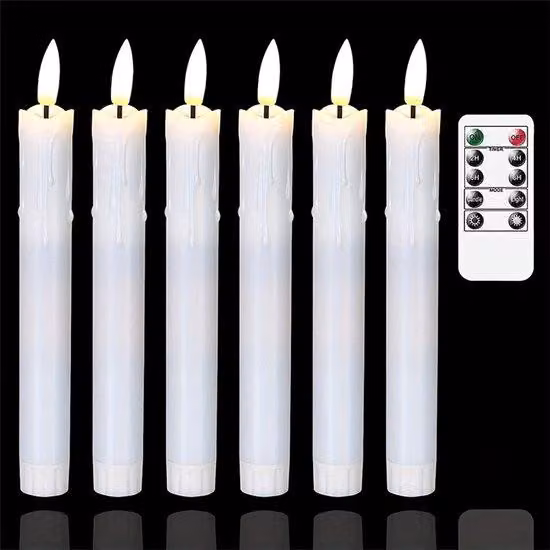 Set di luci LED con telecomando, 6 luci LED lunghe e fisse, 20 cm, bianco, per decorazioni natalizie, matrimoni, feste e banchetti