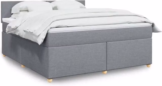 Giroletto a Molle con Materasso Grigio Chiaro180x200 cm Tessuto 3289052