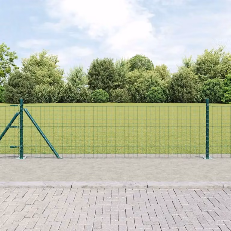 Set di 26 pali per recinzione vidaXL con base in cemento, colore verde e grigio, L/P/H: 3,2 x 3,2 x 50 cm