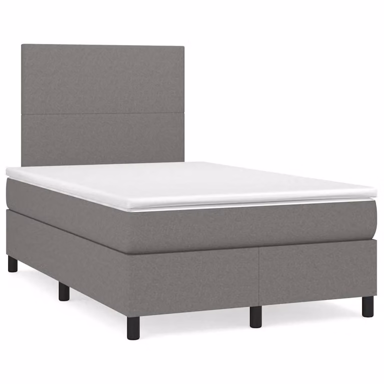 Letto Ibrido con Materasso e Illuminazione LED vidaXL in Tessuto Grigio e Bianco L/P/H: 120 x 200 x 123 cm