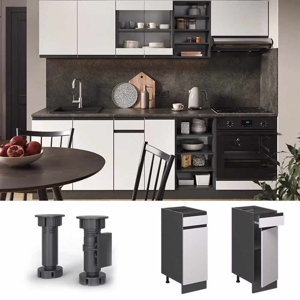 Mobiletto base per cucina Vicco R-Line Bianco/Antracite L: 30 cm – 2