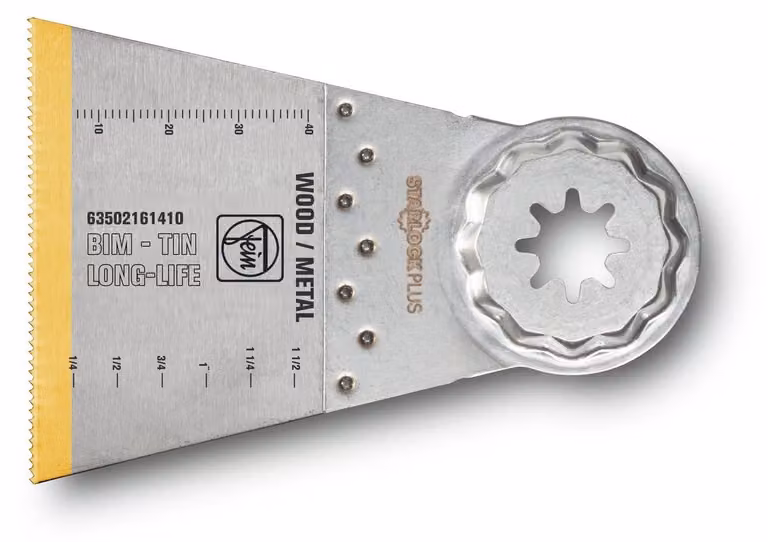 Lama bi-metallica Fein E-Cut con rivestimento TiN, lunghezza 50 mm, larghezza 65 mm, confezione da 5 | 63502161430