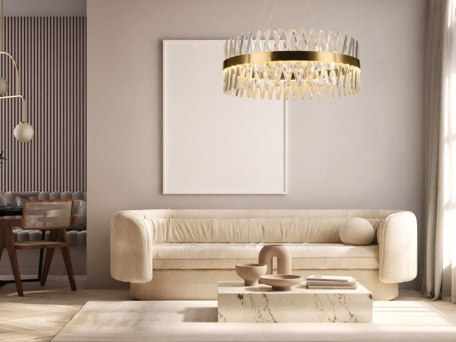 Lampadario a cristalli a LED con telecomando, 110W - J6309/C