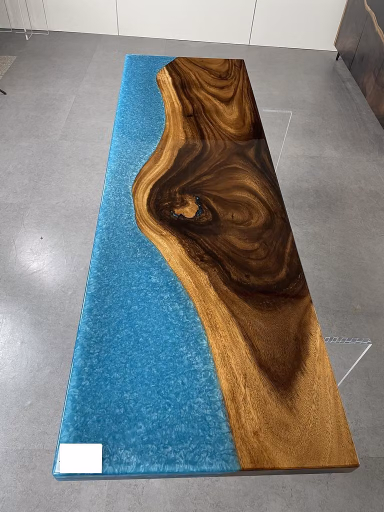 Epoxid harz esstisch echtes holz massive möbel wasserfall epoxy tisch Möbel